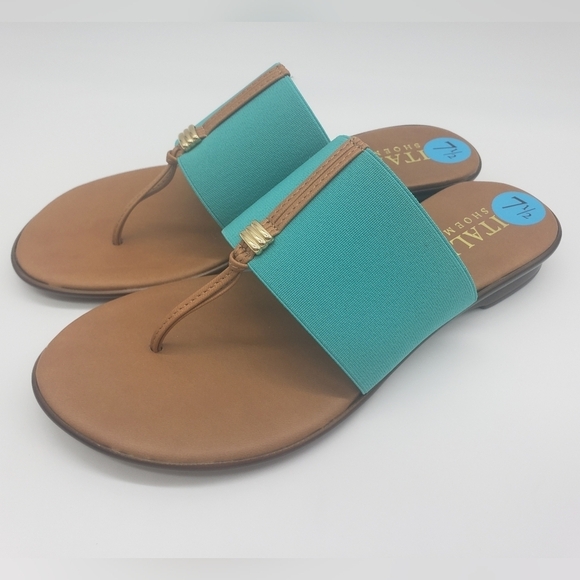 901- Italian Shoemakers Sutton Sandals Green Color Size 7.5 - Picture 2 of 10